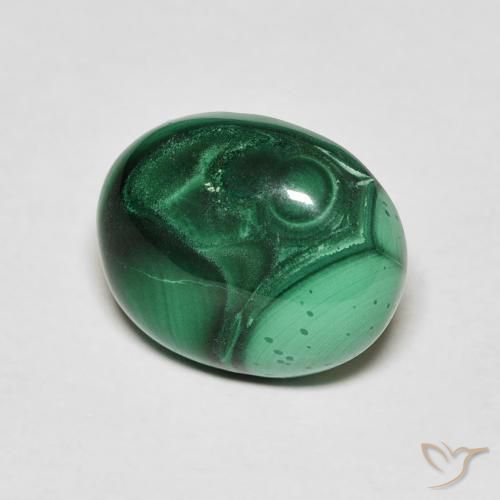 Malaquita verde natural de 6,65 ct, corte óvalo, opaco