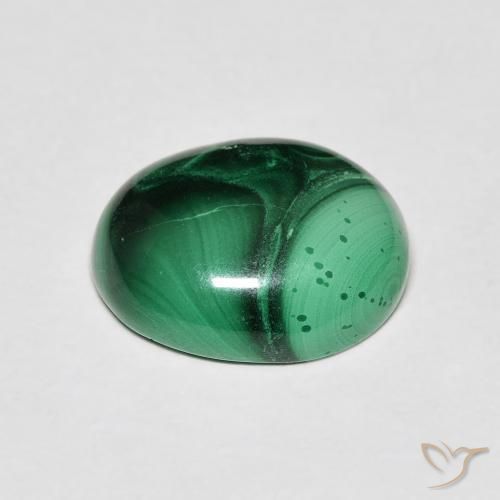 Malaquita verde natural de 6,65 ct, corte óvalo, opaco