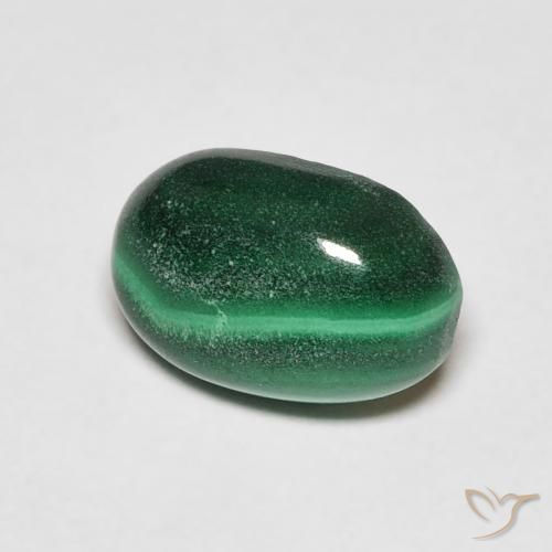Malaquita Verde oscuro natural de 2.27 ct, Ovalada, Opaco