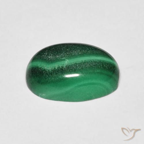 Malaquita Verde oscuro natural de 2.27 ct, Ovalada, Opaco