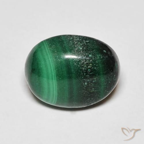 3.62ct Natural Verde Malaquita, Ovalada, Opaco