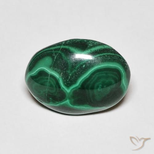 5.19ct Natural Verde oscuro Malaquita, Ovalada, Opaco