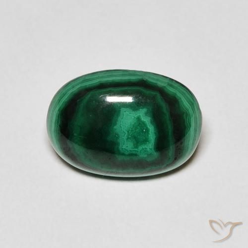 3.01ct Natural Verde oscuro Malaquita, Ovalada, Opaco