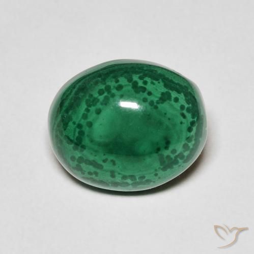 6.61ct Natural Verde medio Malaquita, Ovalada, Opaco