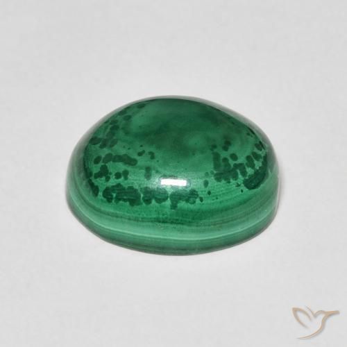 Malaquita Verde medio natural de 6.61 ct, Ovalada, Opaco