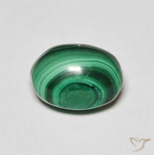 3.36ct Natural Verde oscuro Malaquita, Ovalada, Opaco