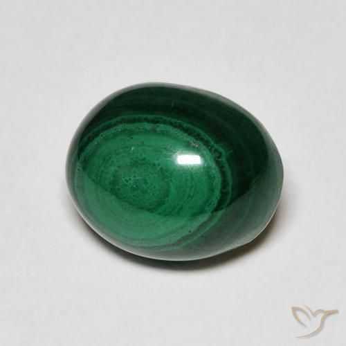 Malaquita Verde natural de 5.19 ct, Ovalada, Opaco