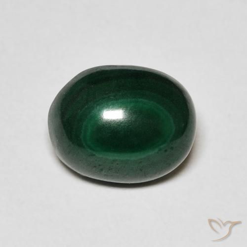 3.00ct Natural Verde oscuro Malaquita, Ovalada, Opaco