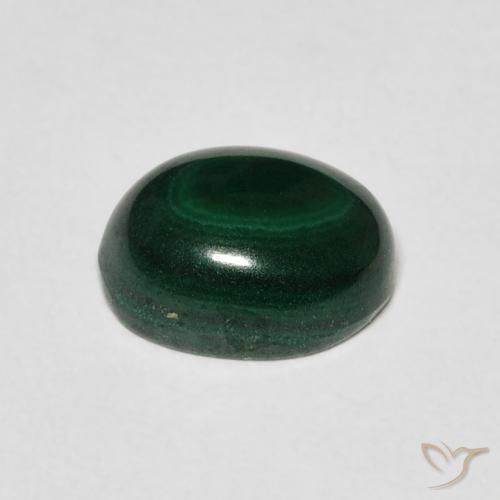 Malaquita Verde oscuro natural de 3.00 ct, Ovalada, Opaco