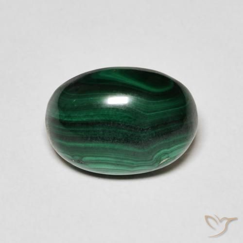 5.27ct Natural Verde oscuro Malaquita, Ovalada, Opaco