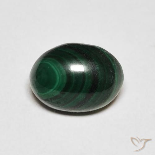 2.90ct Natural Verde oscuro Malaquita, Ovalada, Opaco