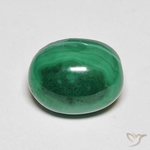 6.20ct Natural Verde medio Malaquita, Ovalada, Opaco