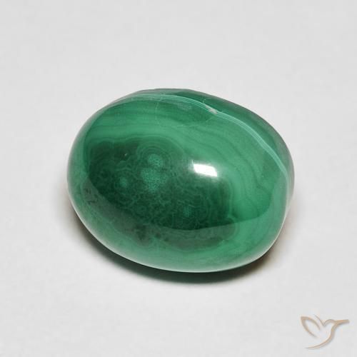 Malaquita Verde medio natural de 6.20 ct, Ovalada, Opaco