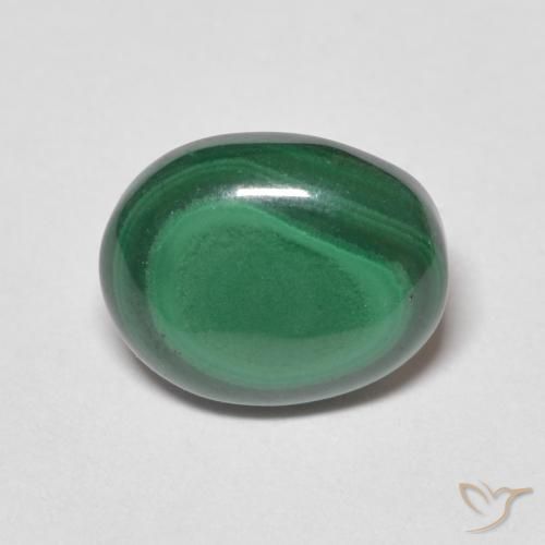 3.08ct Natural Verde medio Malaquita, Ovalada, Opaco