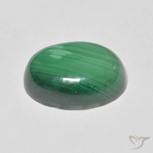 Malaquita Verde natural de 8.24 ct, Ovalada, Opaco