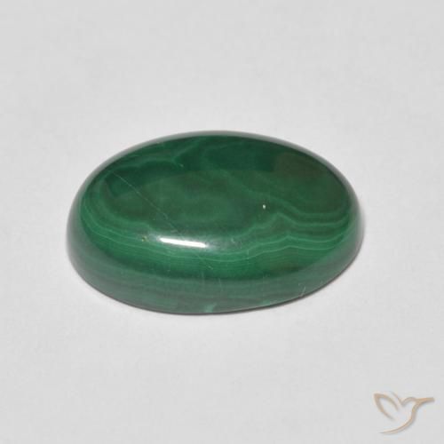 Malaquita Verde medio natural de 6.57 ct, Ovalada, Opaco