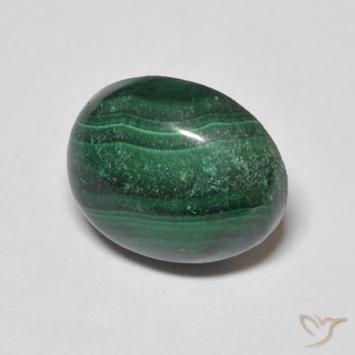 Malaquita Verde natural de 4.98 ct, Ovalada, Opaco