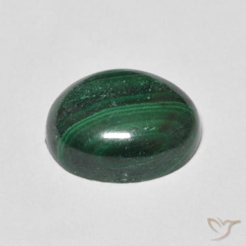 Malaquita Verde natural de 4.98 ct, Ovalada, Opaco