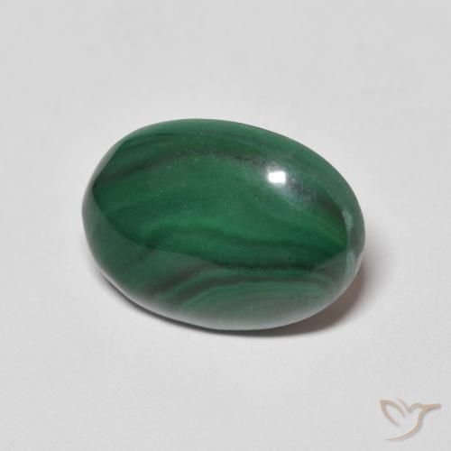 Malaquita Verde medio natural de 9.48 ct, Ovalada, Opaco