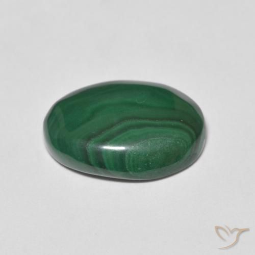 Malaquita Verde medio natural de 9.48 ct, Ovalada, Opaco
