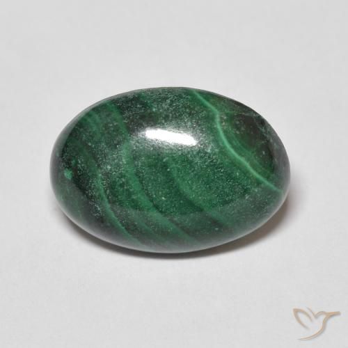 5.64ct Natural Verde medio Malaquita, Ovalada, Opaco