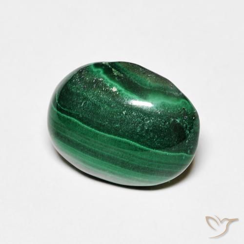 Malaquita Verde medio natural de 4.79 ct, Ovalada, Opaco