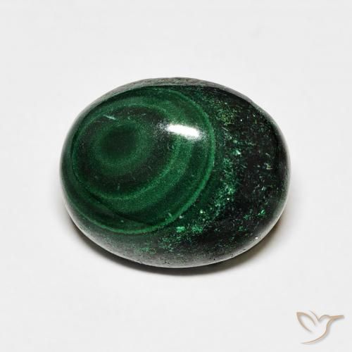 6.86ct Natural Verde oscuro Malaquita, Ovalada, Opaco