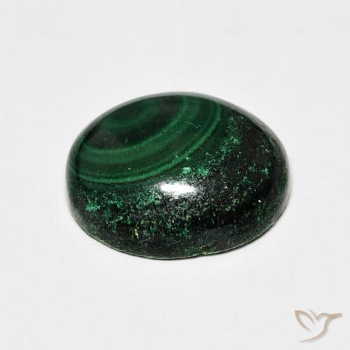 Malaquita Verde oscuro natural de 6.86 ct, Ovalada, Opaco