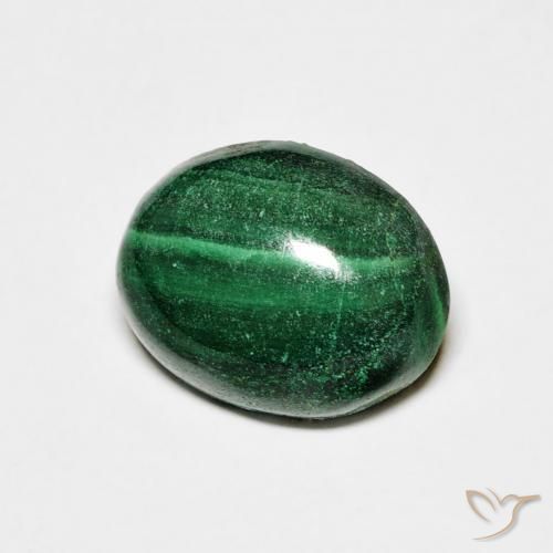 Malaquita Verde natural de 4.66 ct, Ovalada, Opaco