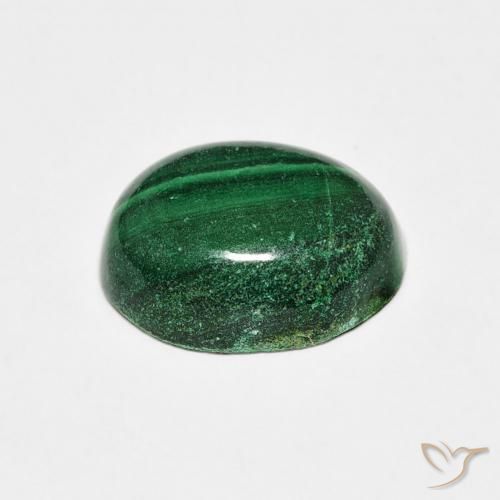 Malaquita Verde natural de 4.66 ct, Ovalada, Opaco