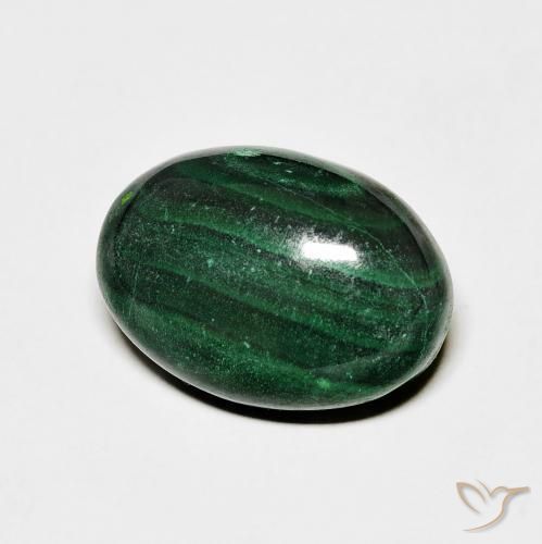 Malaquita Verde natural de 8.01 ct, Ovalada, Opaco