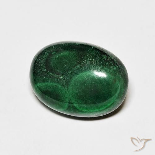 Malaquita Verde natural de 7.83 ct, Ovalada, Opaco