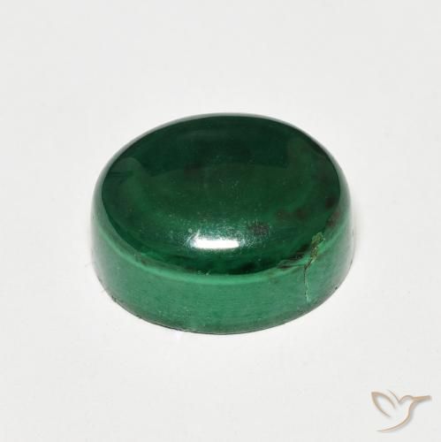 Malaquita Verde medio natural de 9.37 ct, Ovalada, Opaco