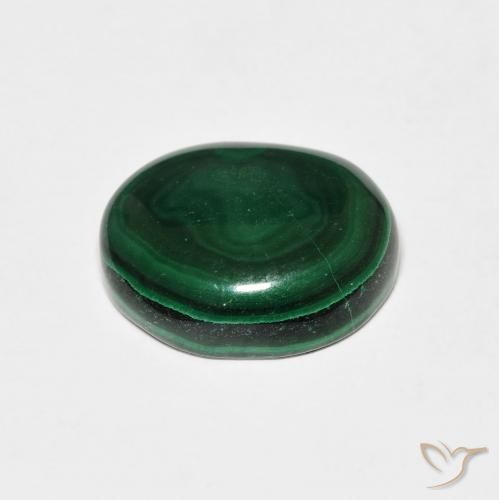 Malaquita Verde pino natural de 6.18 ct, Ovalada, Opaco