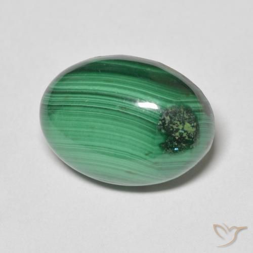 Malaquita Verde natural de 8.77 ct, Ovalada, Opaco