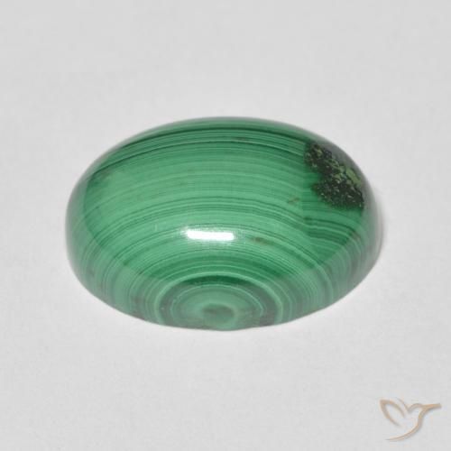 Malaquita Verde natural de 8.77 ct, Ovalada, Opaco