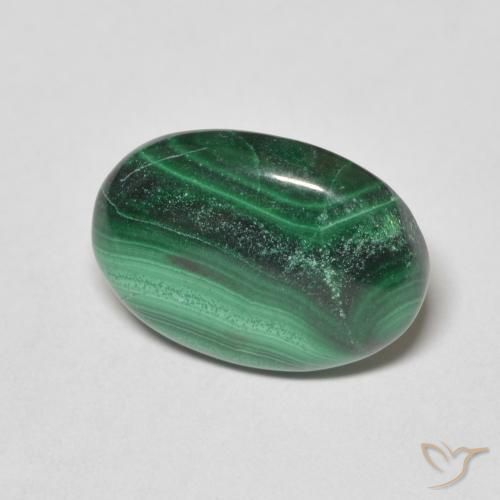 Malaquita Verde natural de 6.03 ct, Ovalada, Opaco