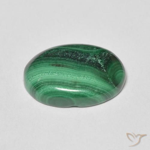 Malaquita Verde natural de 6.03 ct, Ovalada, Opaco