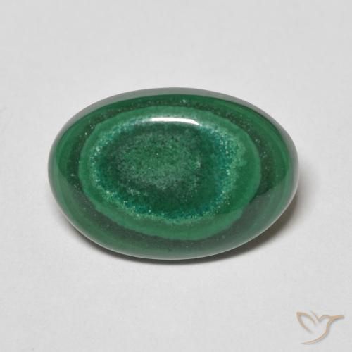 6.22ct Natural Verde medio Malaquita, Ovalada, Opaco