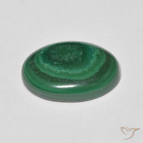 Malaquita Verde medio natural de 6.22 ct, Ovalada, Opaco