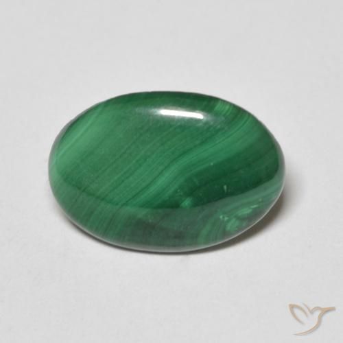 3.67ct Natural Verde Malaquita, Ovalada, Opaco