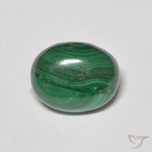 3.17ct Natural Verde medio Malaquita, Ovalada, Opaco