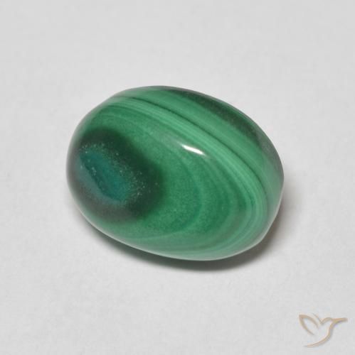 Malaquita Verde natural de 4.75 ct, Ovalada, Opaco