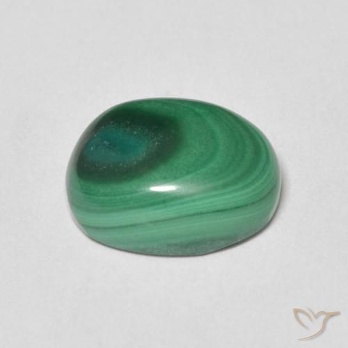 Malaquita Verde natural de 4.75 ct, Ovalada, Opaco