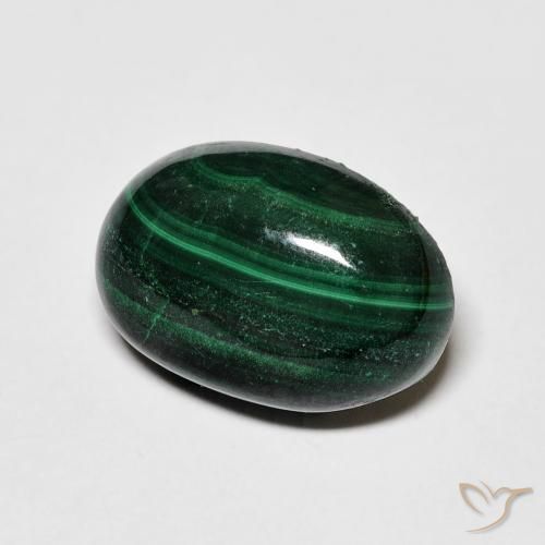 Malaquita Verde natural de 8.77 ct, Ovalada, Opaco