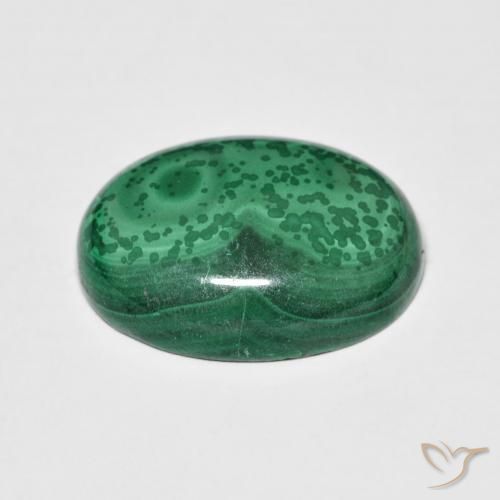 Malaquita Verde natural de 21.52 ct, Ovalada, Opaco