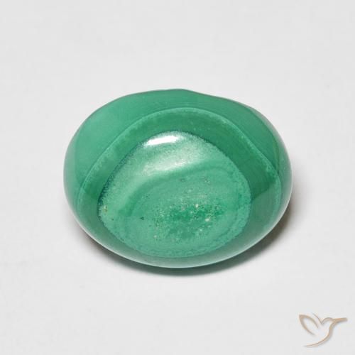 5.19ct Natural Verde Malaquita, Ovalada, Opaco
