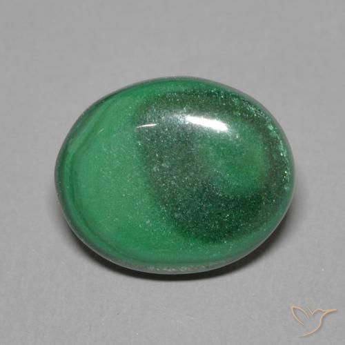 2.86ct Natural Verde Malaquita, Ovalada, Opaco