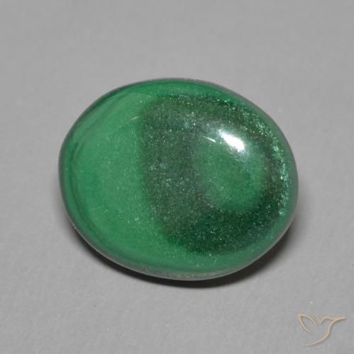 Malaquita Verde natural de 2.86 ct, Ovalada, Opaco