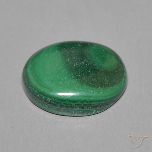Malaquita Verde natural de 2.86 ct, Ovalada, Opaco